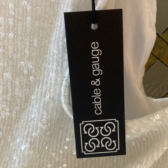 Sparkly Sequin White Lined Racerback Top NWT - Picture 6 of 6